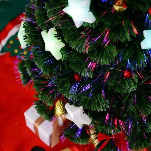 Weihnachtsbaum 0,9 m Christbaum Kunsttanne 90 Äste mit LED-Lichtern