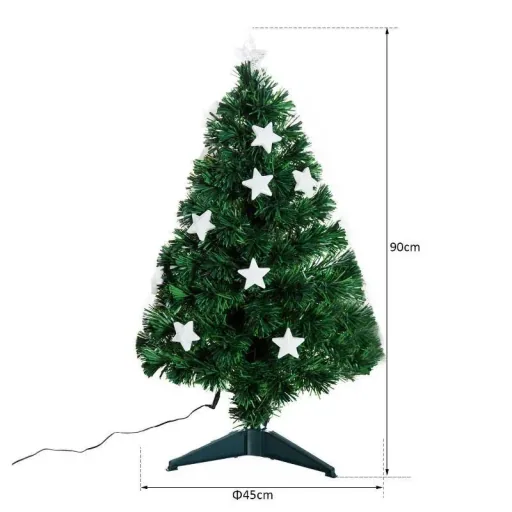 Weihnachtsbaum 0,9 m Christbaum Kunsttanne 90 Äste mit LED-Lichtern