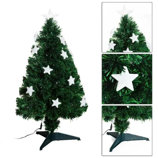 Weihnachtsbaum 0,9 m Christbaum Kunsttanne 90 Äste mit LED-Lichtern