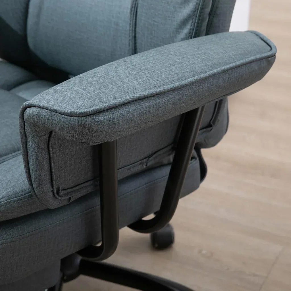Bürostuhl mit Fußstütze grau