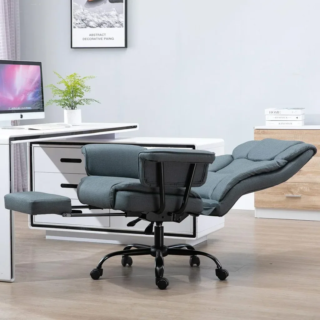 Bürostuhl mit Fußstütze grau