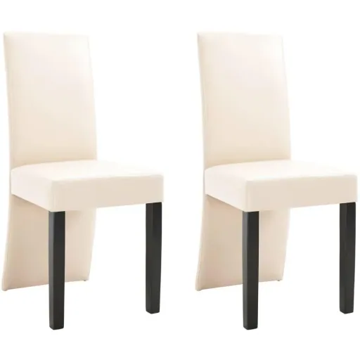 Esszimmerstühle 2tlg. Kunstleder creme