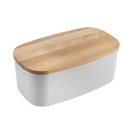 Brotkasten Bready mit 2-in-1 Wendedeckel Buchenholz