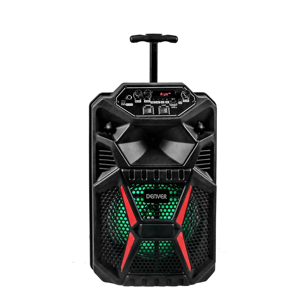 Portabler Lautsprecher mit LED Licht, Karaoke-Mikrofon und Bluetooth