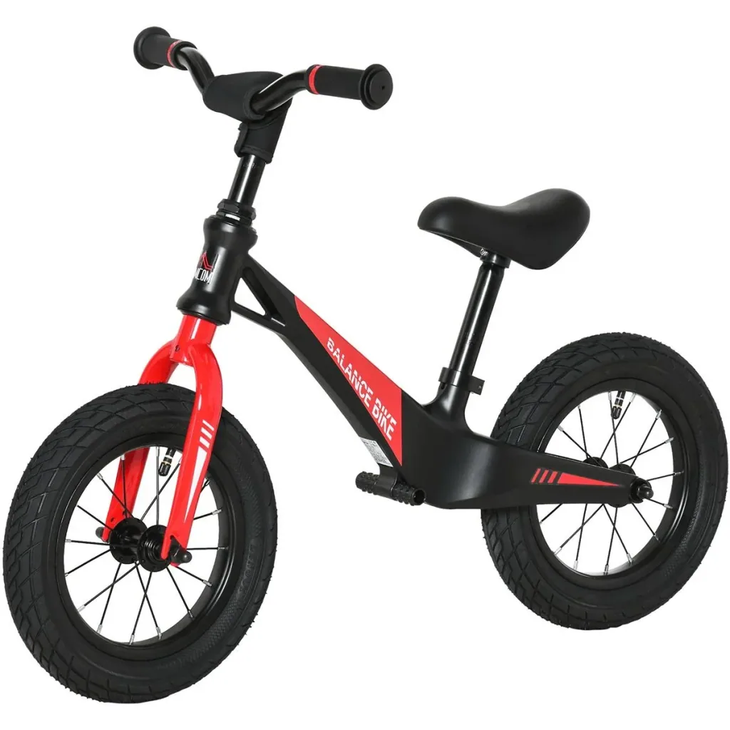 Balance Fahrrad - Gummireifen - Schwarz/Rot - 90 x 40 x 54-58,5 cm