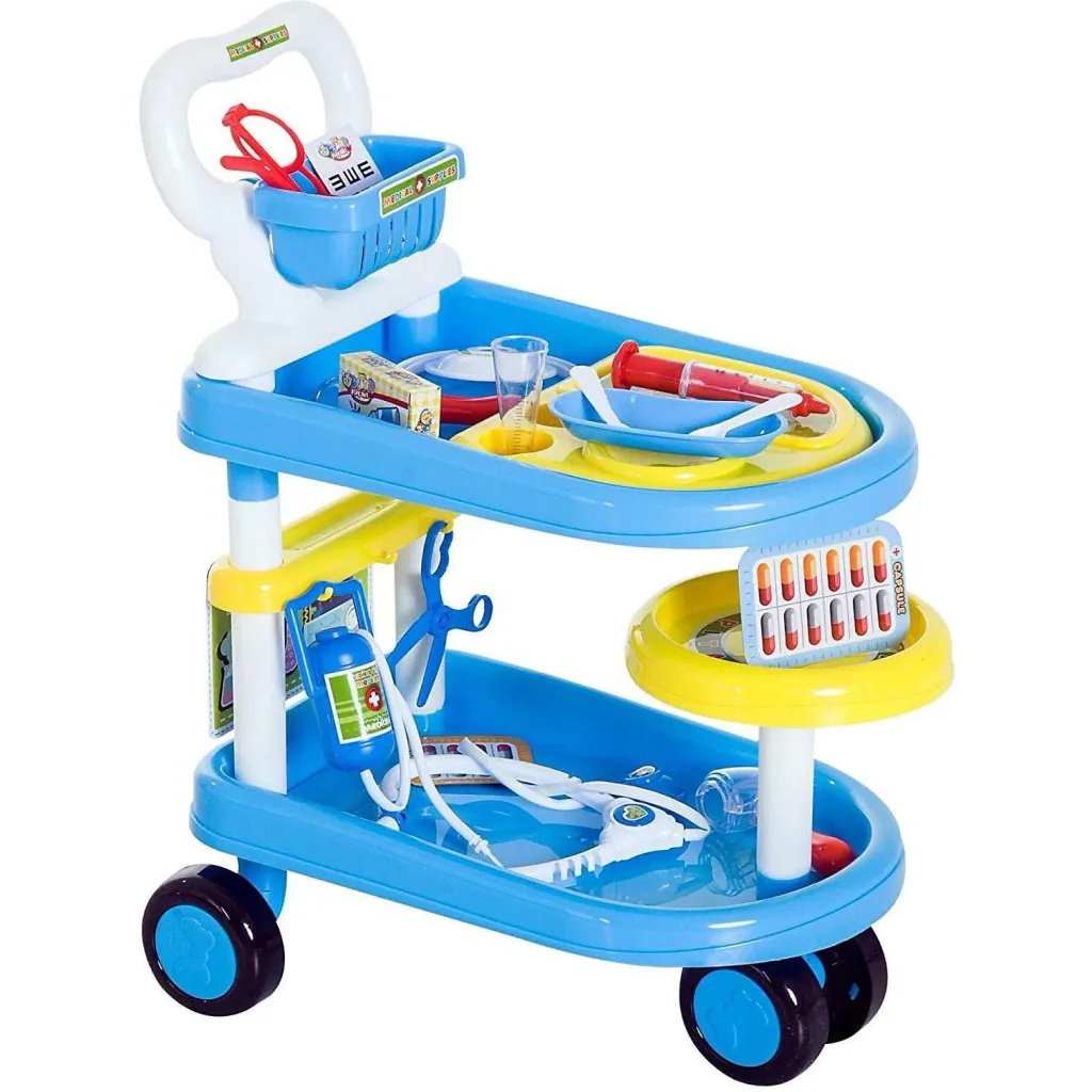 Kinder Arztwagen Doktor Trolley Rollenspiel Blau