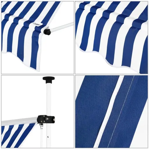 Klemmmarkise blau/weiß 250cm
