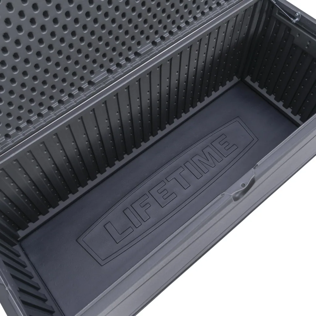 Lifetime Kissenbox 495 L Grau 152.5×61×67 cm – wetterfeste Auflagenbox aus HDPE