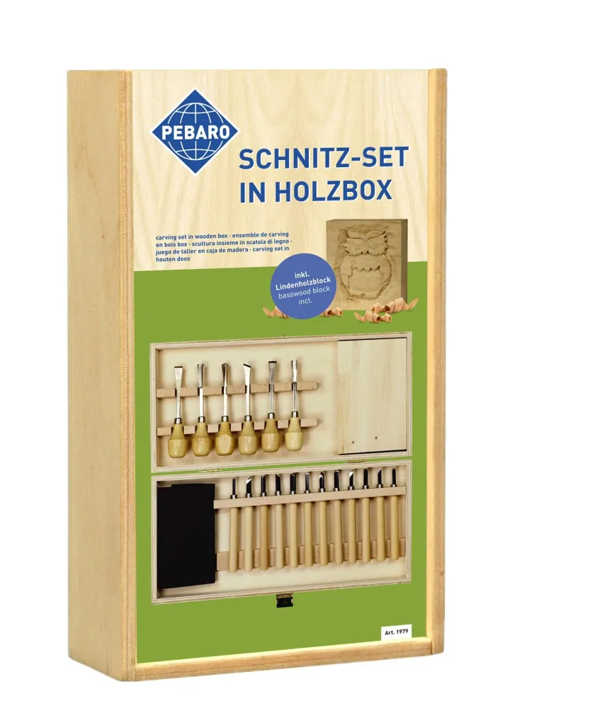 Schnitz-Set in Holzbox