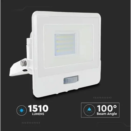 VT-128S LED-Flutlicht mit Sensor - 20 W - 1510 Lm - 4000K - Weiß