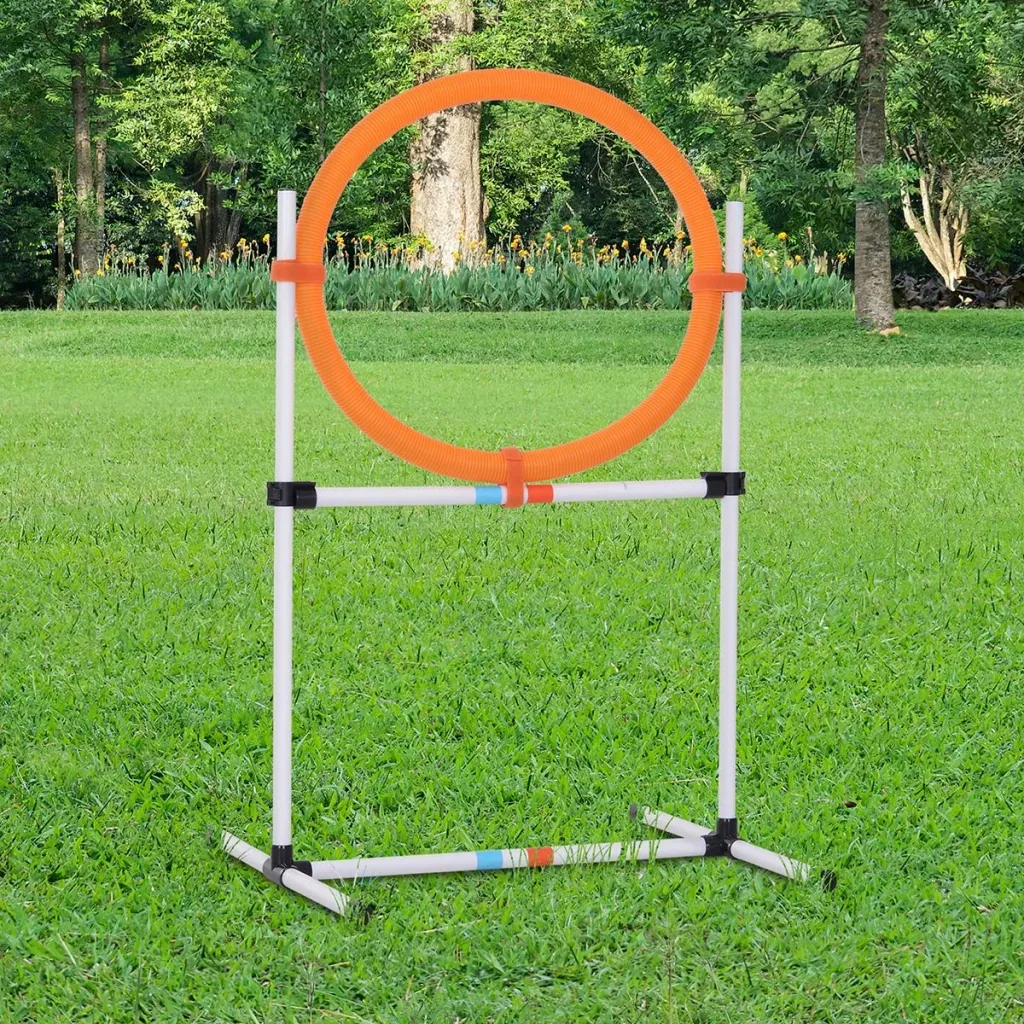 Hundetrainingsset mit Springring orange/weiß
