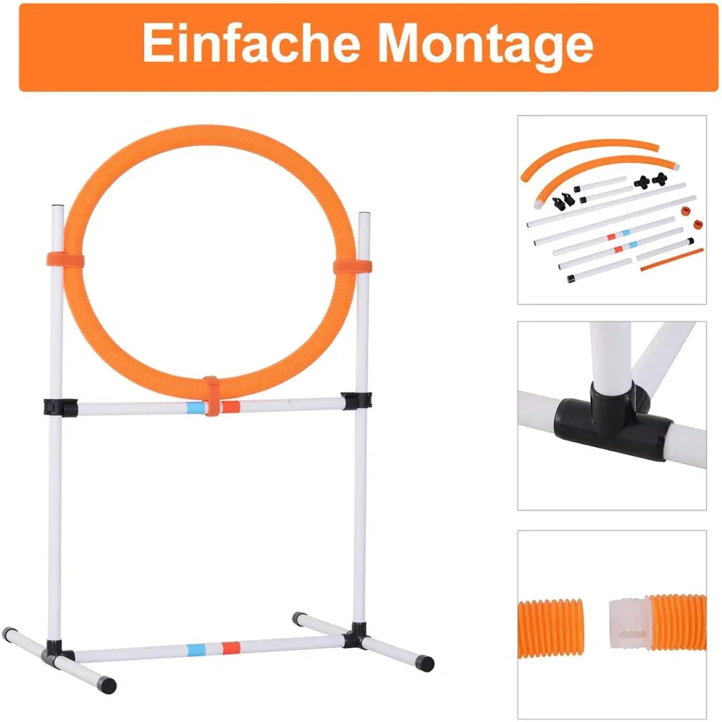 Hundetrainingsset mit Springring orange/weiß