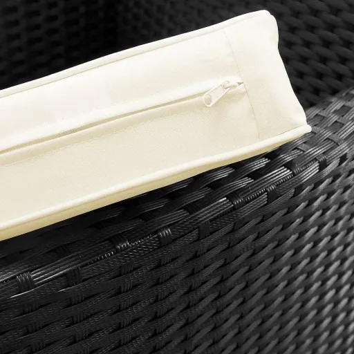 Gartenmöbelset Bali-Polyrattan schwarz stapelbar 9-teilig