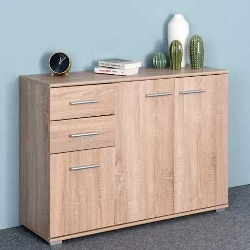 Sideboard / Kommode Eiche mit 3 Türen & 2 Schubladen