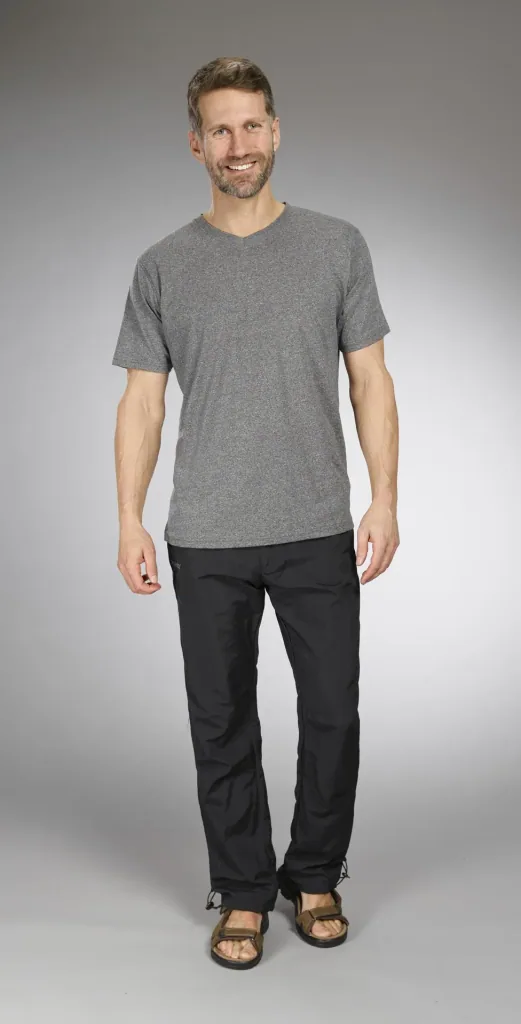 Shirt mit V Ausschnitt, Farbe anthrazit/melange, Gr.M