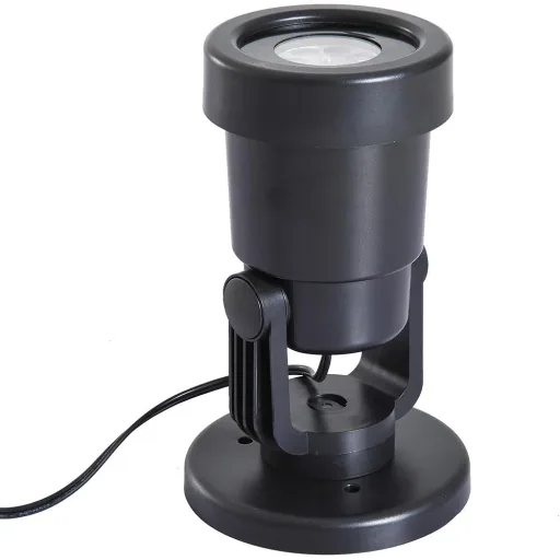 LED Projektor Lichter Effektlicht 4 Motiv-Folien Weihnachten Schwarz