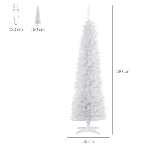 Weihnachtsbaum Tannenbaum mit Kunststoffständer 390 Spitzen Grün Ø 55 x H180 cm