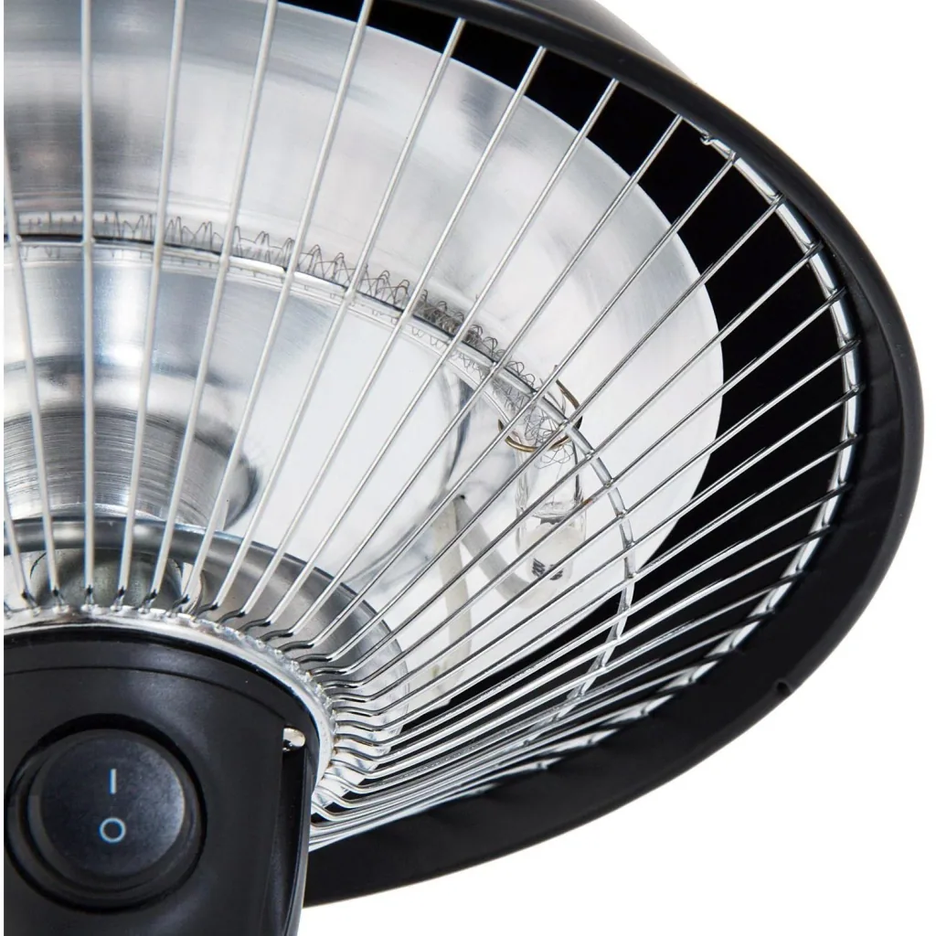 Deckenheizstrahler Heizstrahler 600W Schwarz Ø25