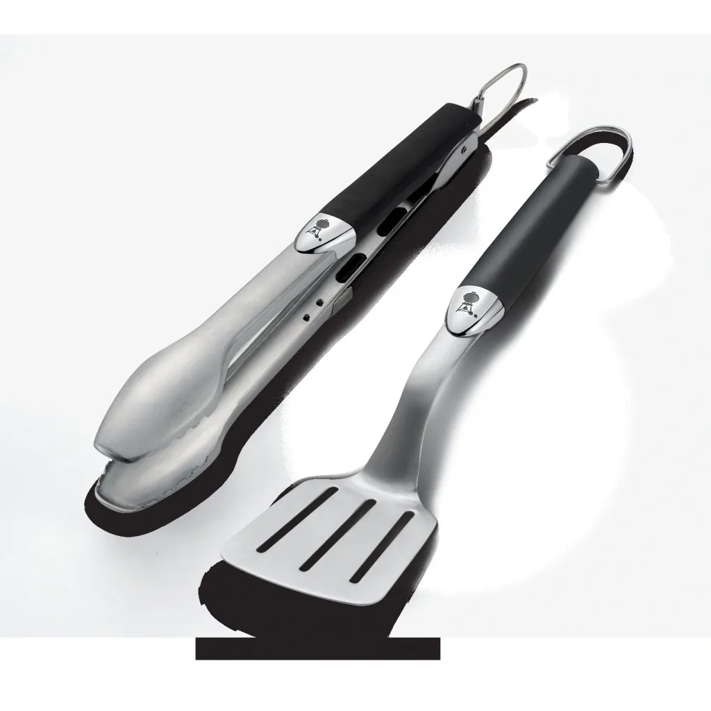 Premium Grillbesteck Kompakt 2-teilig, Edelstahl, Schwarz