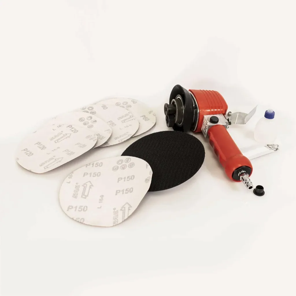 Druckluft-Exzenterschleifer mit 5 Schleifpads