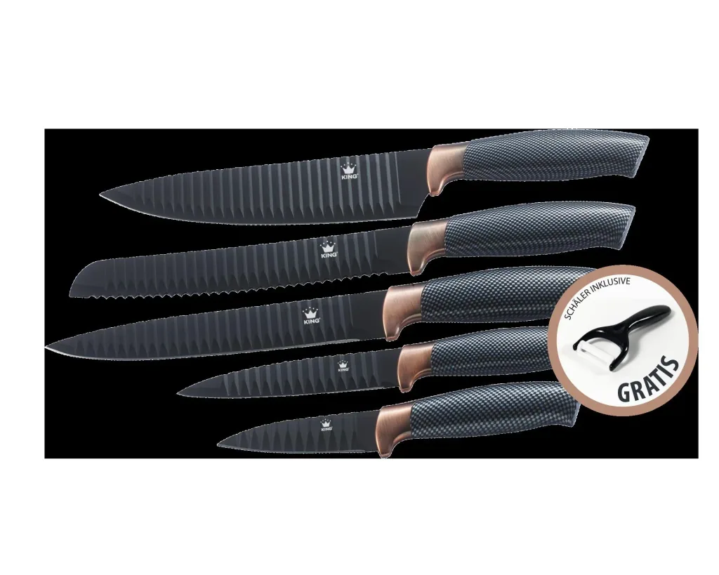 Messer-Set Carbon mit Sparschäler, 6-teilig