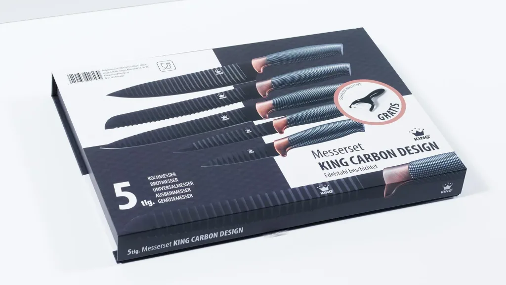 Messer-Set Carbon mit Sparschäler, 6-teilig
