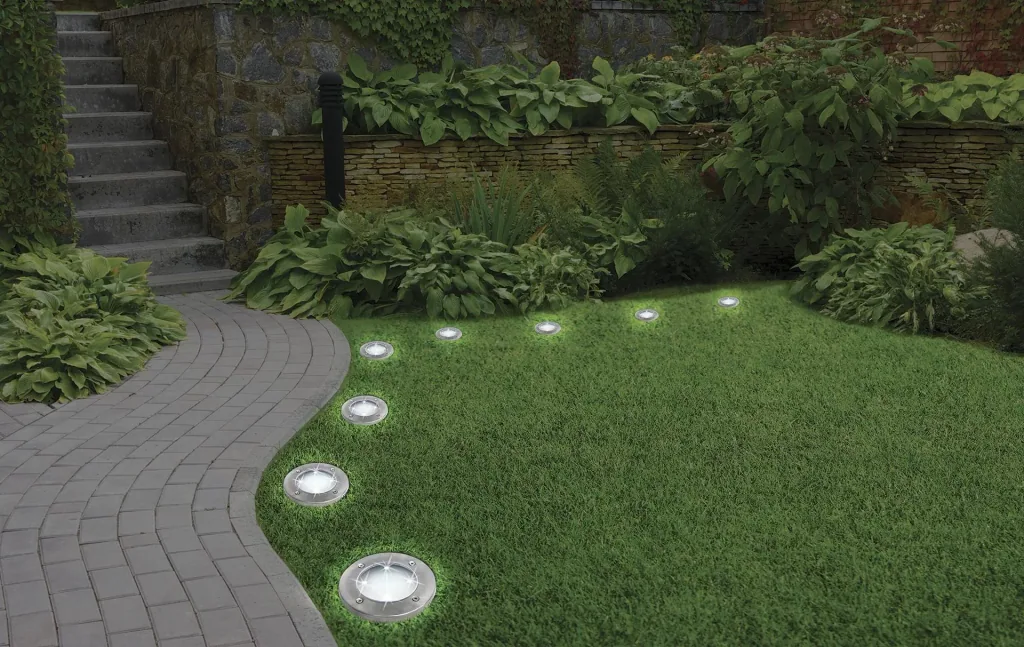 LED Solarleuchte Disk Lights - 8 Stück