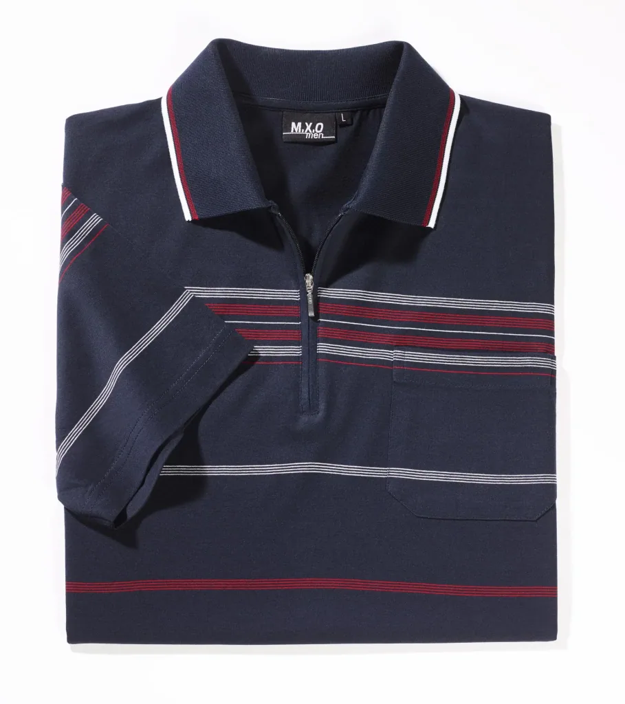 Poloshirt gestreift, Farbe marine, Gr.M