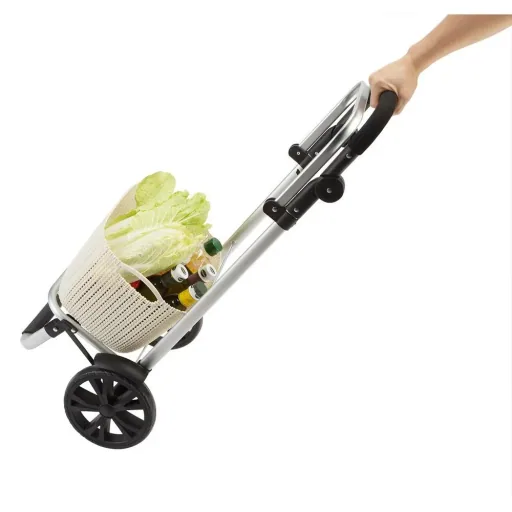 Einkaufswagen Max 25kg|Abnehmbare Einkaufstasche|Mit Kühlfach | Aluminium schwarz