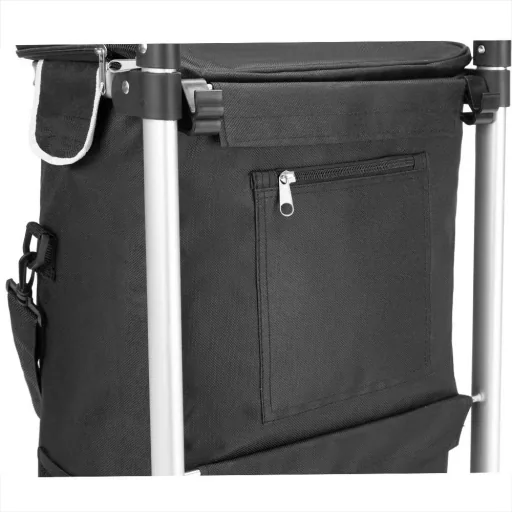Einkaufswagen Max 25kg|Abnehmbare Einkaufstasche|Mit Kühlfach | Aluminium schwarz