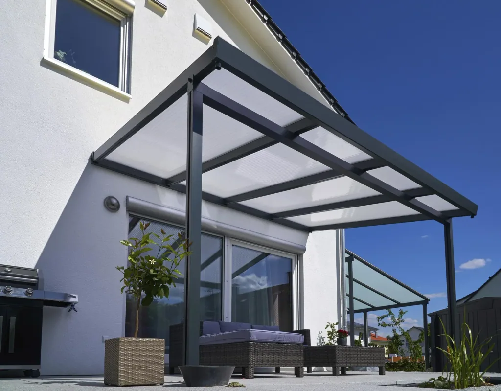 Terrassendach Premium, anthrazit, 4102 x 3060 mm - Klima blue