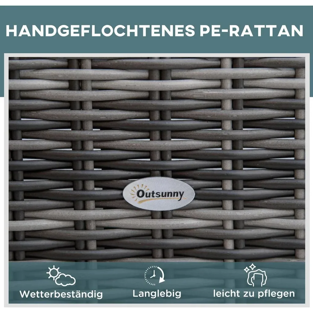 Polyrattan Gartenliege mit Kissen