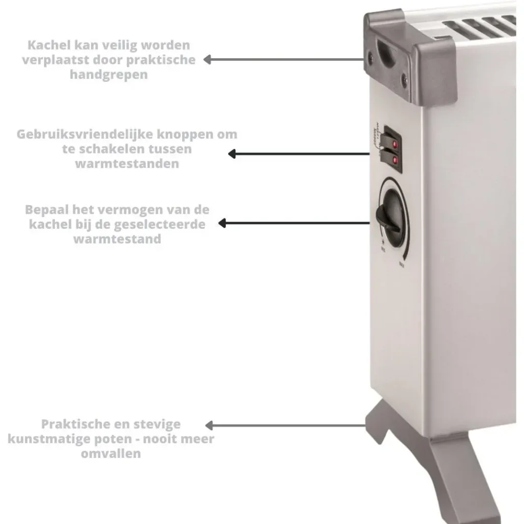 Heizung - TC-2000 - Konvektor mit einstellbarem 3-Positionen-Thermostat - 2000W