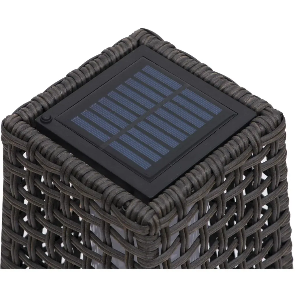 Rattan-Stehlampe mit Lichtsensor