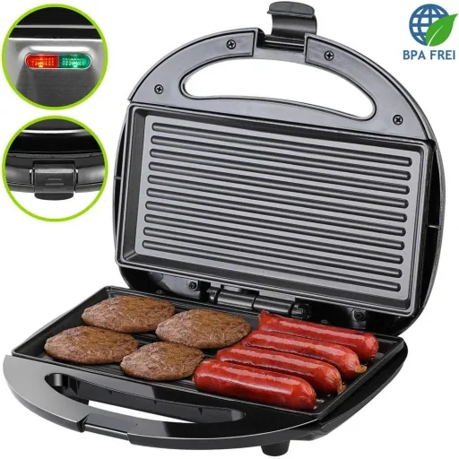 Kontaktgrill - Panini-Grill - Schwarz/Silber 750W
