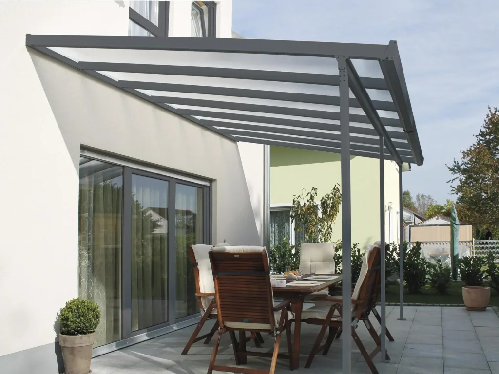 Terrassendach Bausatz, Farbe anthrazit, 4260 x 3060 mm