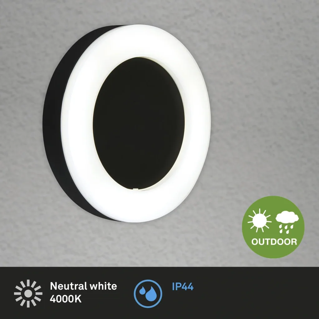 RIGA LED Außenwandleuchte, schwarz, IP44, 15 Watt, 1.550 lm, 4.000 K