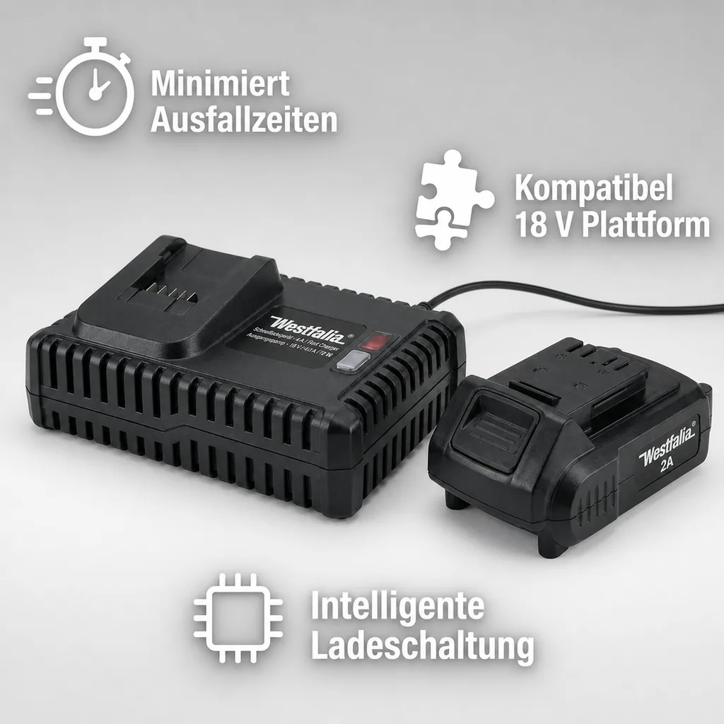 Starter-Set Quick 18 V Li-Ion: 1 x Akku 2,0 Ah + 1 x Schnellladegerät 4 A