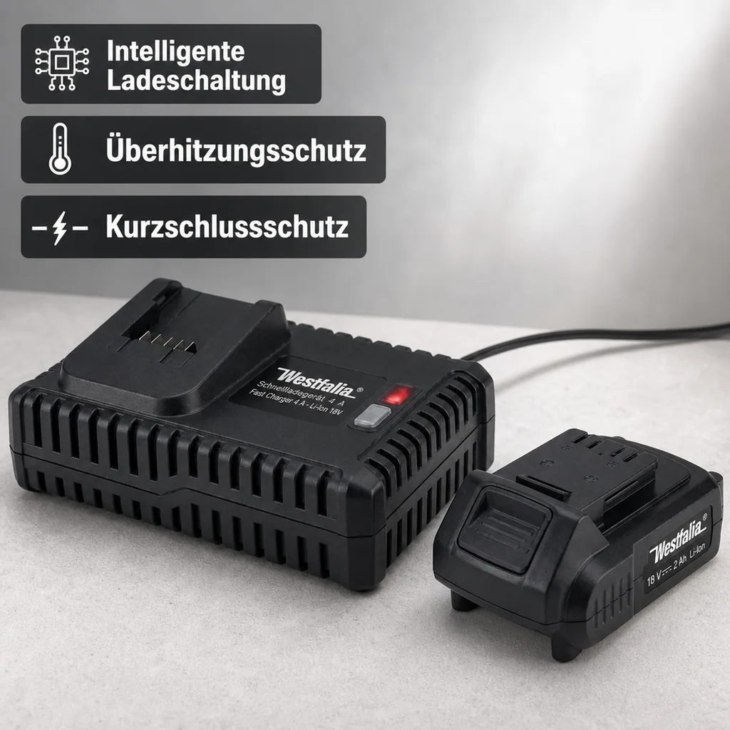 Starter-Set Quick 18 V Li-Ion: 1 x Akku 2,0 Ah + 1 x Schnellladegerät 4 A