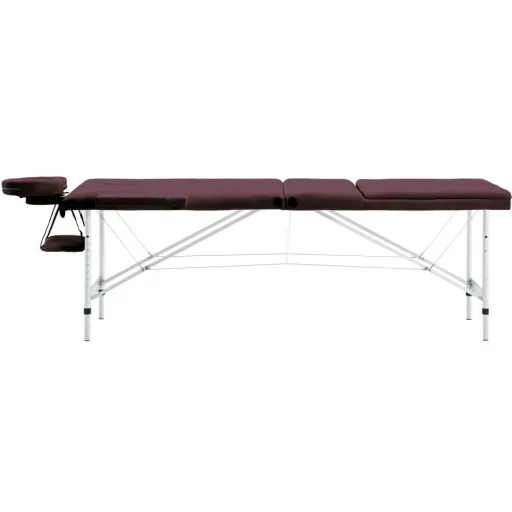 Klappbarer Massagetisch 3 Zonen Aluminium lila