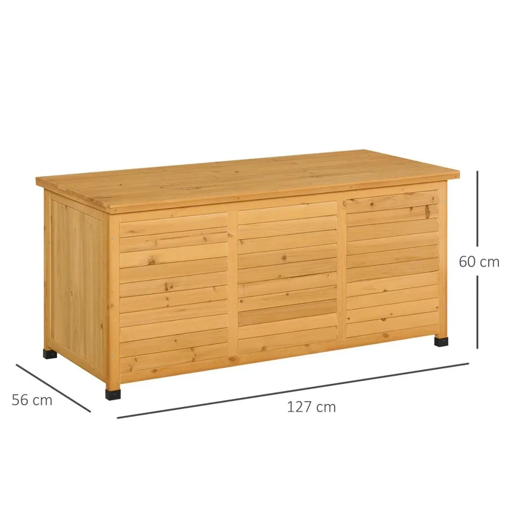 Gartenschrank Gerätehaus Gerätescharank wasserbeständig Tannenholz dauerhaft große Raum 127 x 56 x 60 cm Gelb