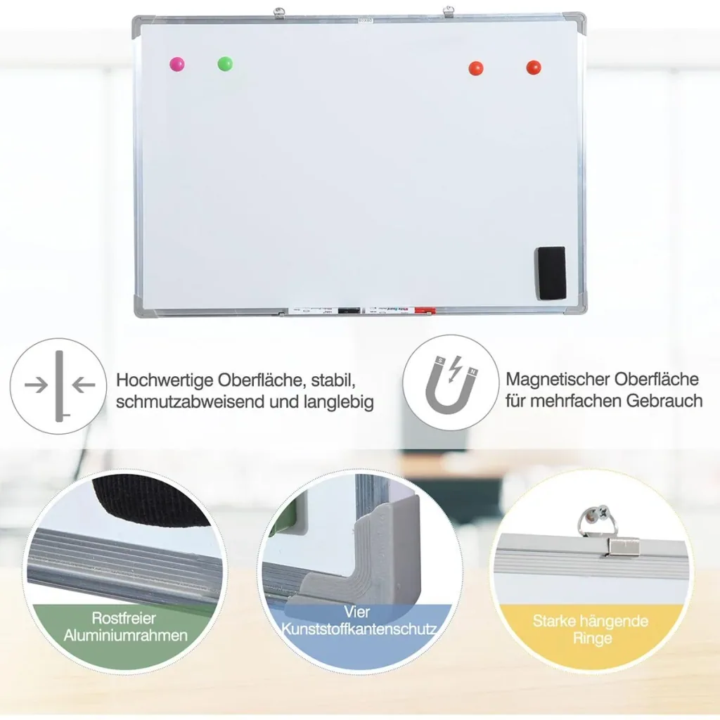 Magnettafel inklusive Zubehör weiß
