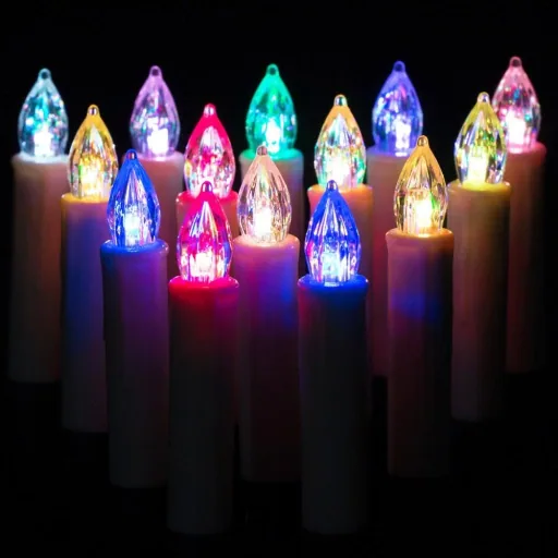 Kabellose LED-Weihnachtsbaumkerzen Multi-Colour Weihnachtslichter 15 Stück + 5 extra für gratis