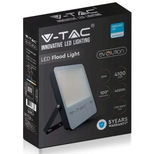 VT-52 LED-Flutlicht - 50 W - 6850 Lm - 4000K - schwarz - Extra effizient