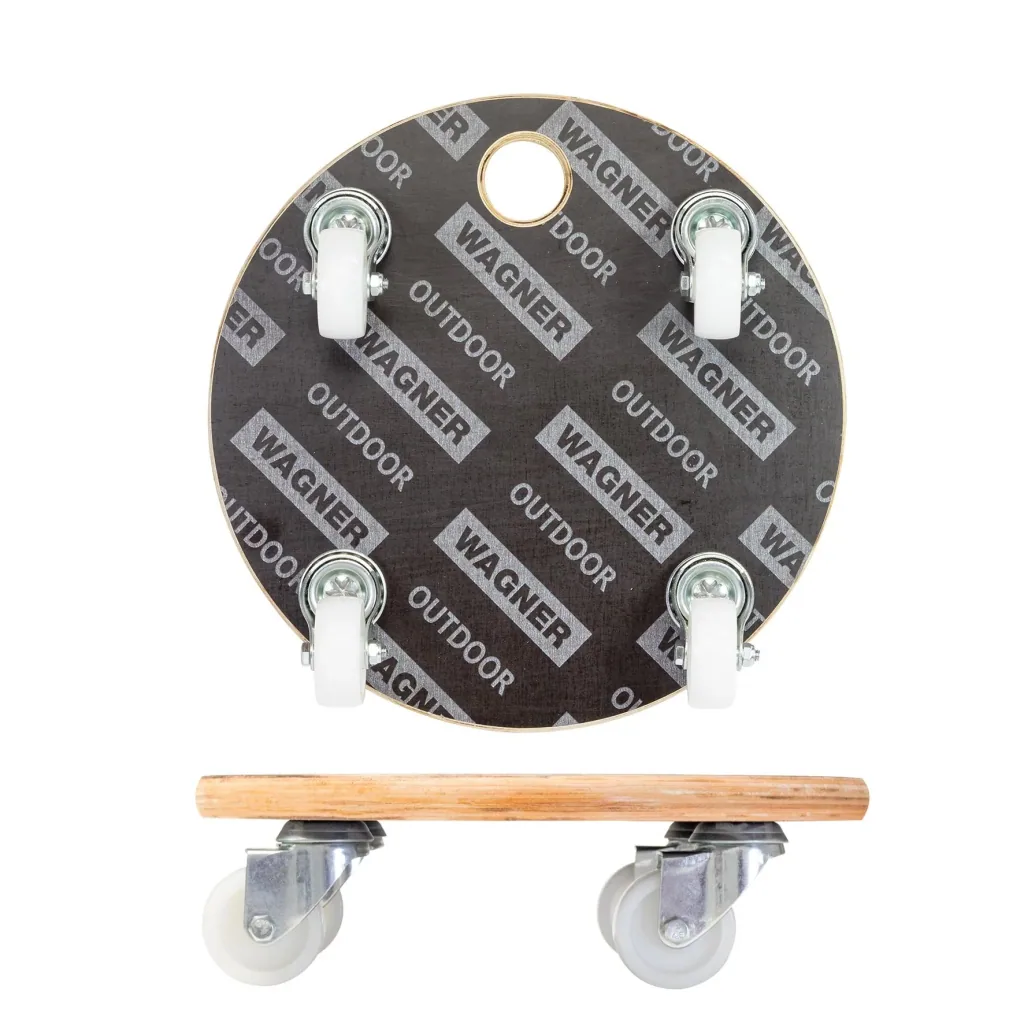 Multi Roller MR 1351, Ø 29 x 8,5 cm, harte Rollen Ø 50 mm, Gleitlager, Multiplex Platte FSC®, Tragkraft 200 kg