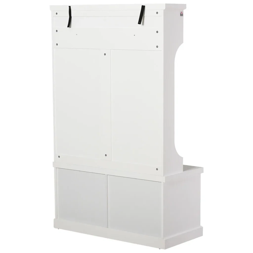 Garderobe mit Bank, weiß