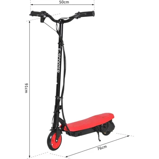 E-Scooter Tretroller Kinderroller Kinder Roller Metall Rot