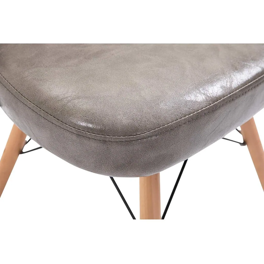 2er-Set Relaxsessel Loungesessel Polstersessel Cocktailsessel Stuhl PU + Metall + Buchenholz Grau 49 x 47,5 x 76 cm