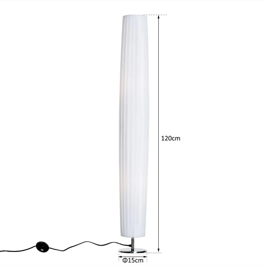 Stehleuchte E27 Edelstahl 120cm Weiß