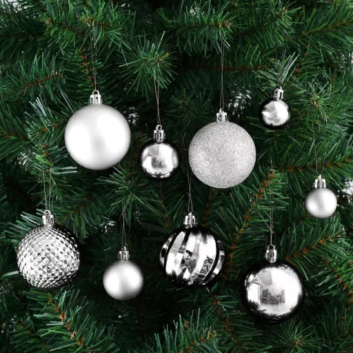 Christbaumkugeln 103 Stück - Silber